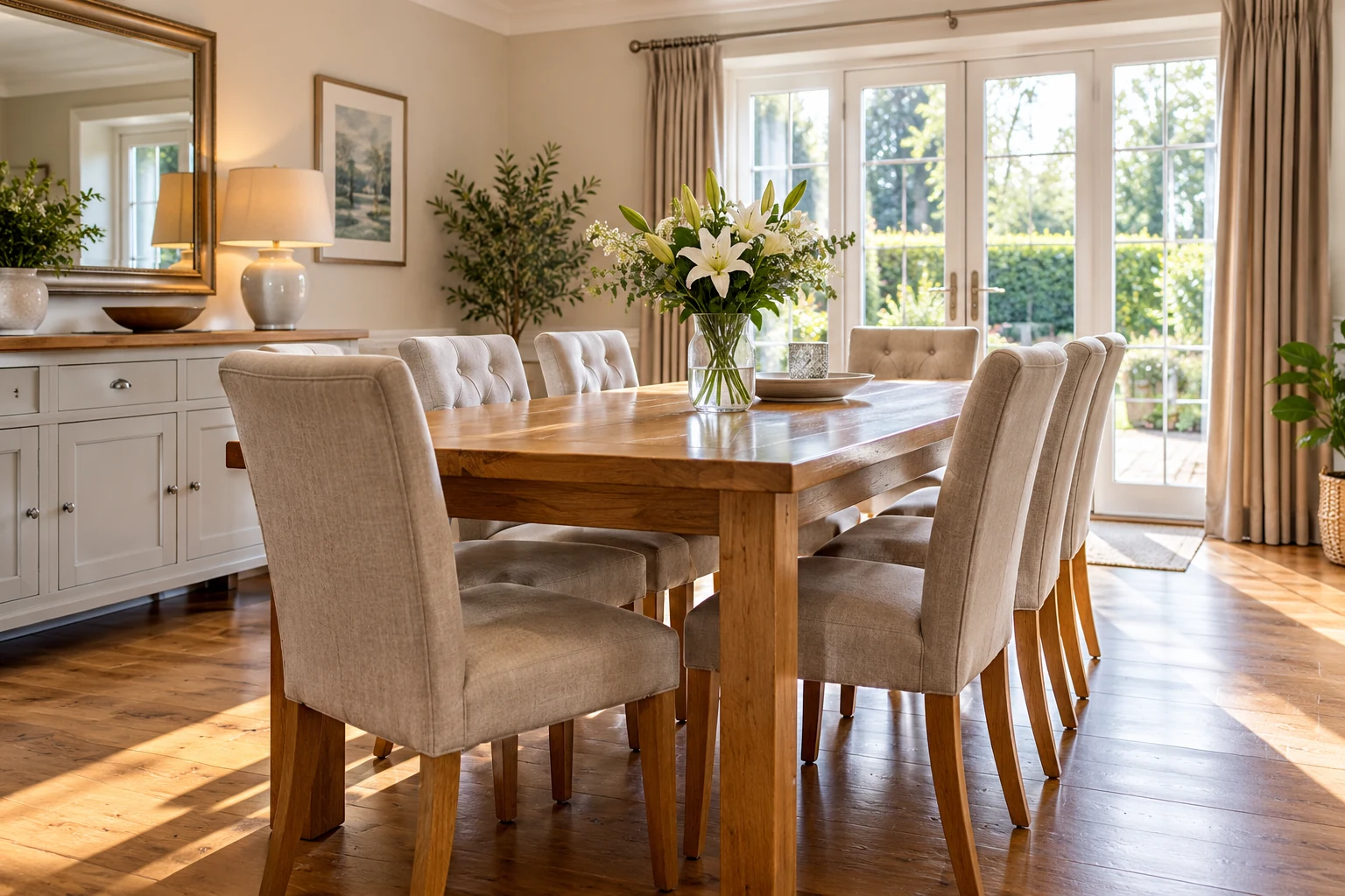 One-Off Cleaning A spotless dining room ready to welcome guests